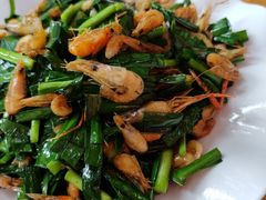 韭菜炒河虾-苏记农家菜馆