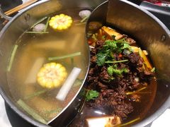 秘制鲜牛腩鸳鸯锅-今日炊牛·潮汕牛肉火锅(华采天地店)
