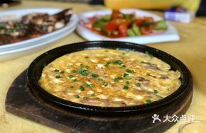 Iron Pan Fish Intestine and Egg