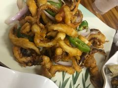 椒盐鱿鱼-老兵牛蹄店(下沙店)