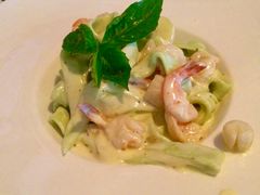 大虾带子烩菠菜面-琶醍壹号•潮菜江景餐吧