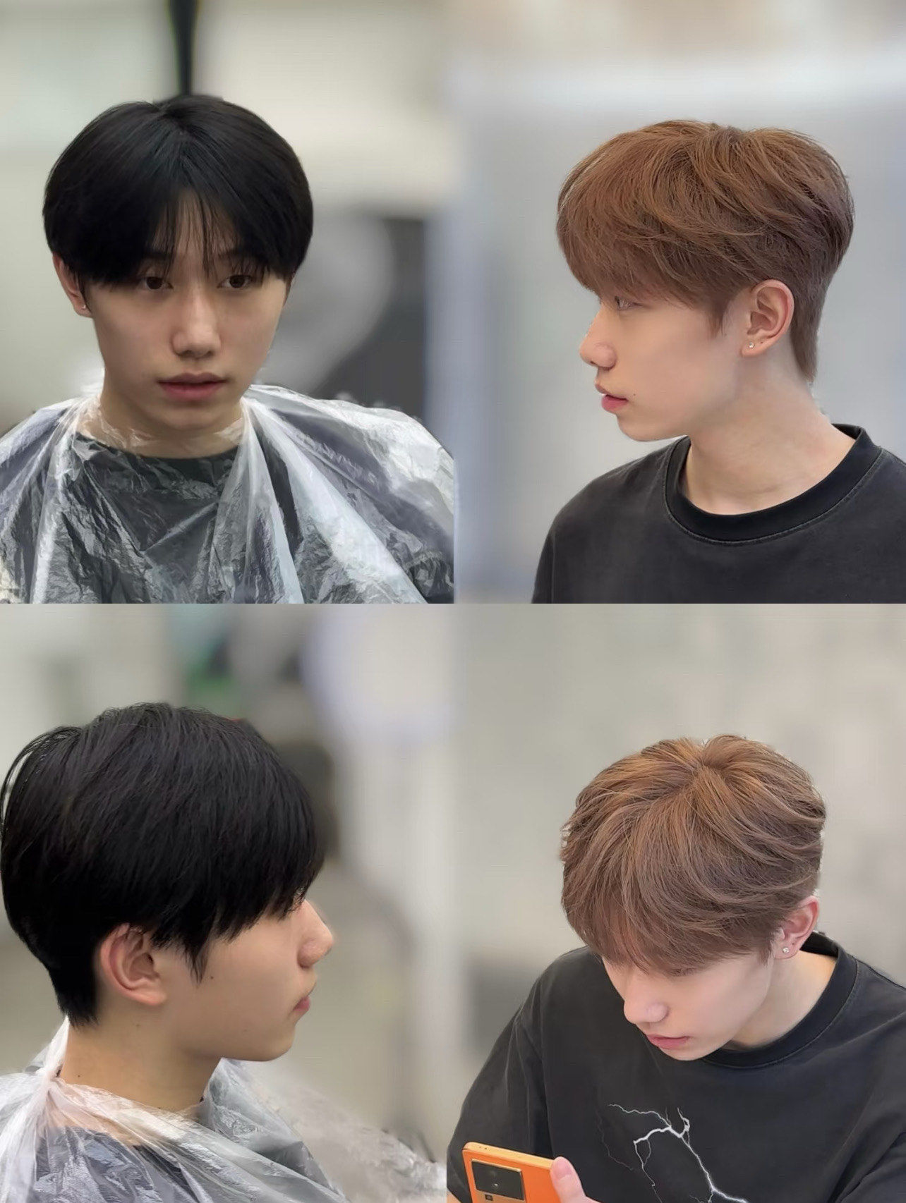 男生发色 奶茶色