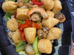铁板蛋豆腐-东海渔村海鲜码头大排档