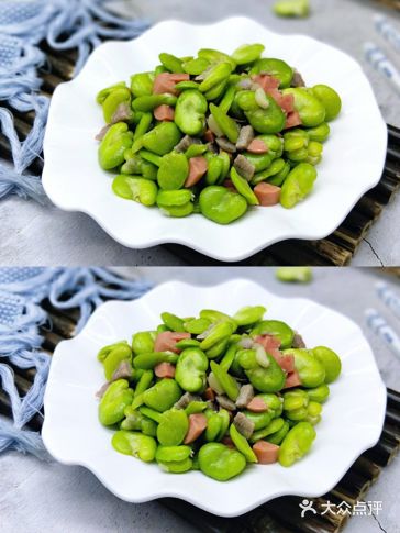 快手简单家常菜15火腿炒豆瓣15