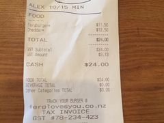 账单-Fergburger(皇后镇店)