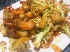 有机菜花炒鲜虾-大胡同天津菜·海肠捞饭·津门皮皮虾锅贴一绝(西姜井店)
