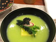 甜豌豆鲜虾鸡蛋汤-九献创意菜(亮马河花园店)