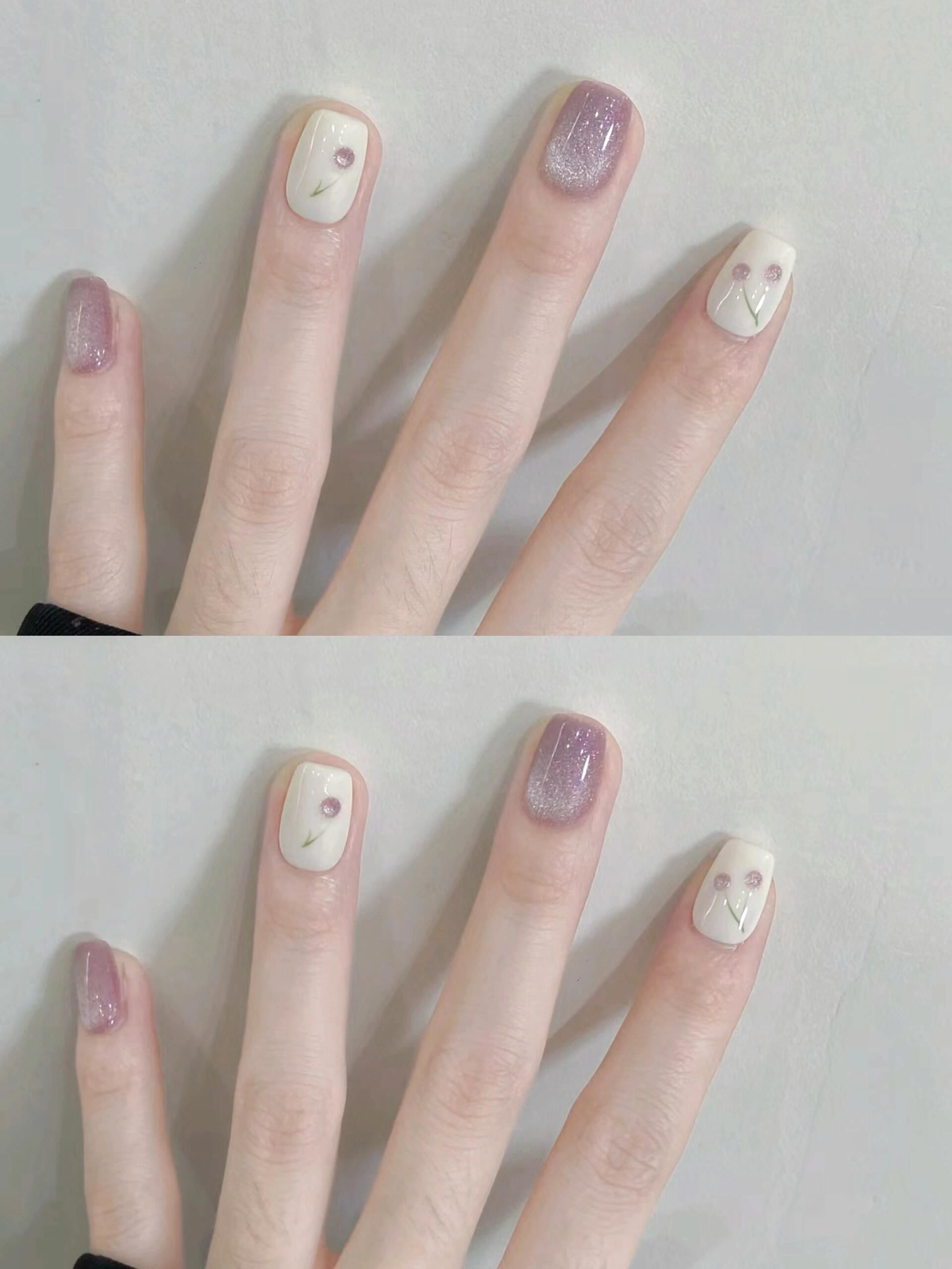 伊琳美甲极简线条美甲