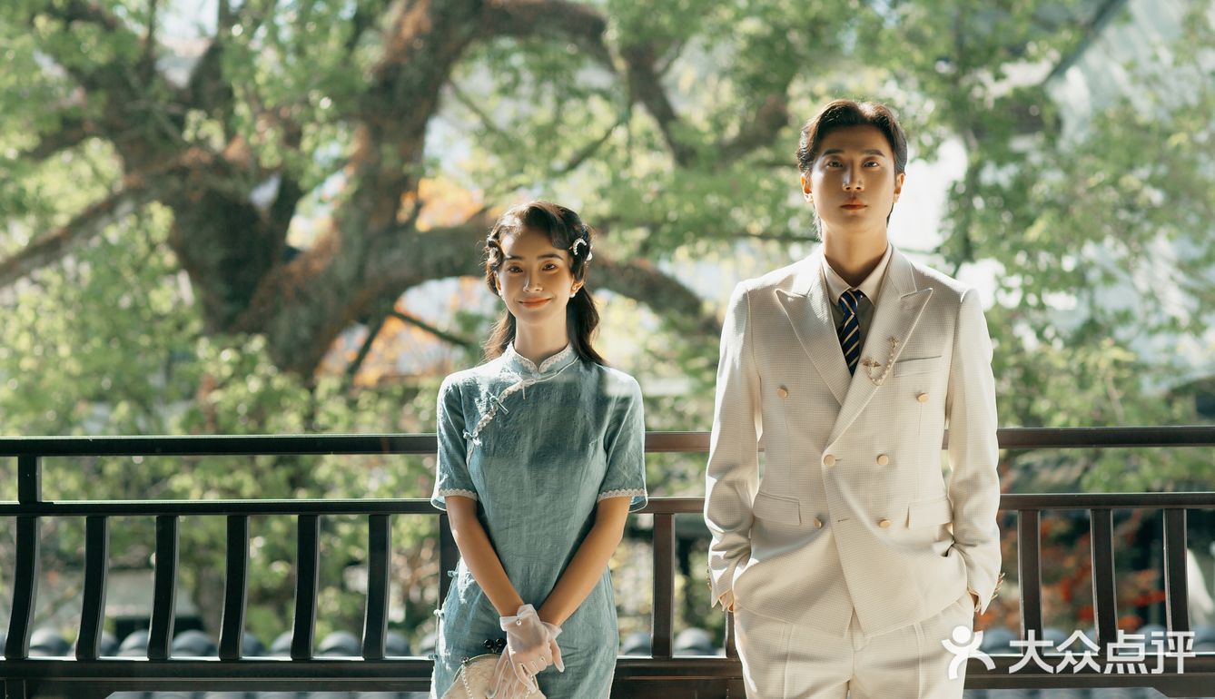 森系民国风婚纱照好美