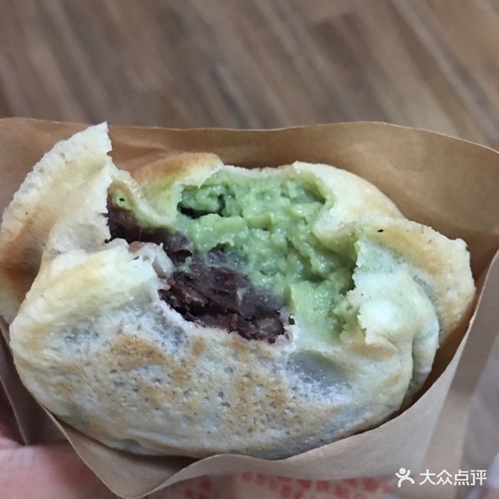 抹茶红豆车轮饼