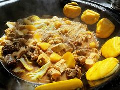 铁锅炖大鹅-粘豆包柴火铁锅炖