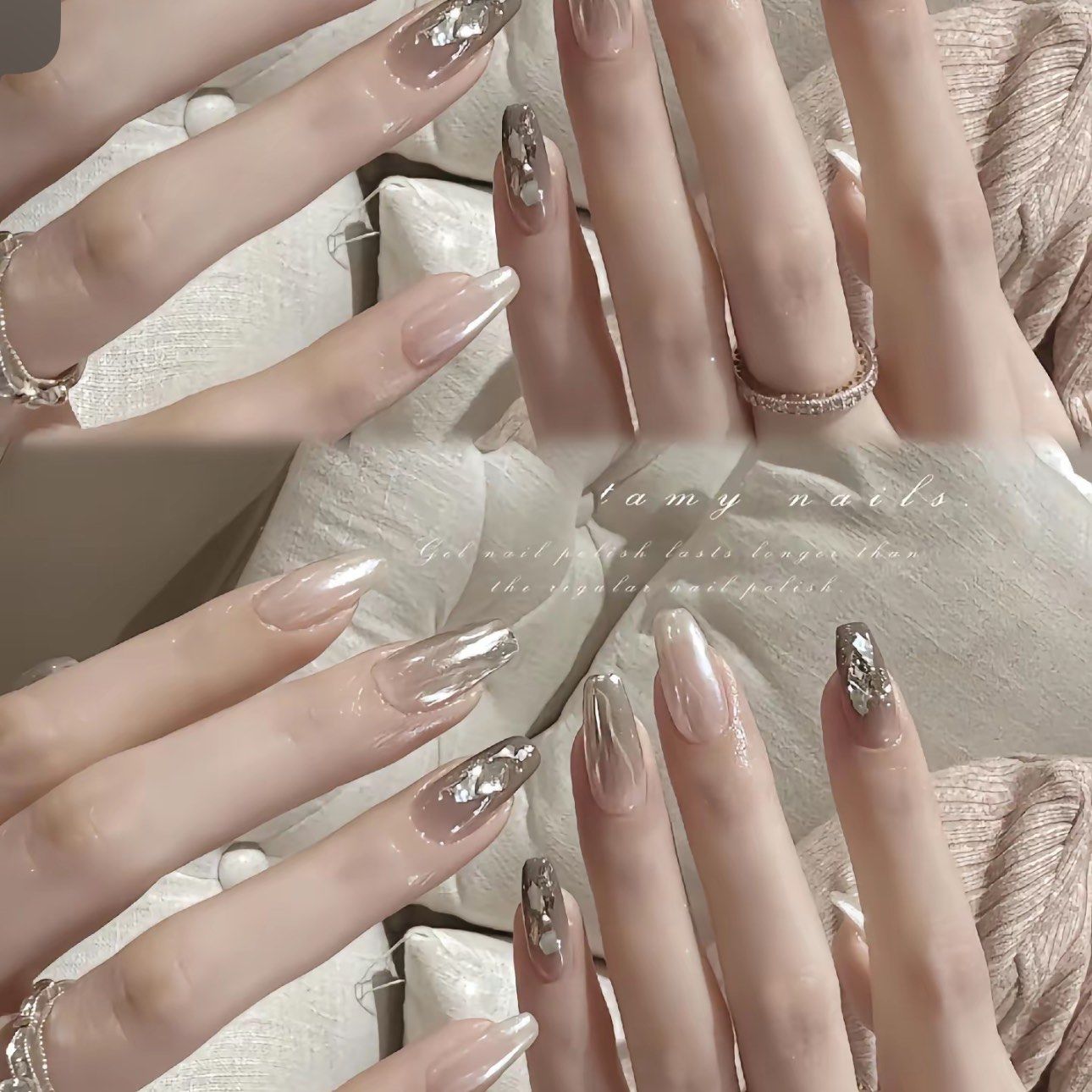 银色美甲