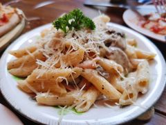 火腿蘑菇奶油面-后厨意餐La Cucina(外交公寓店)