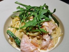 秋葵三文鱼奶油意面-曼乐辰餐厅(中庚漫游城店)