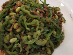 青椒毛豆米肉丝-怡园饭店-餐厅(四望亭店)