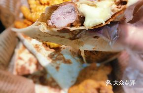 Tender Beef and Cheese Roll in Grilled Pancake