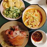 自己剁肉捏的番茄杏鲍菇鸡肉丸