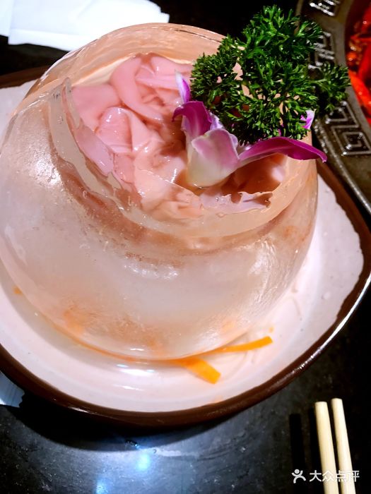 小龙坎老火锅(淮海路店)-冰碗鲜鹅肠-菜-冰碗鲜鹅肠图片-上海美食