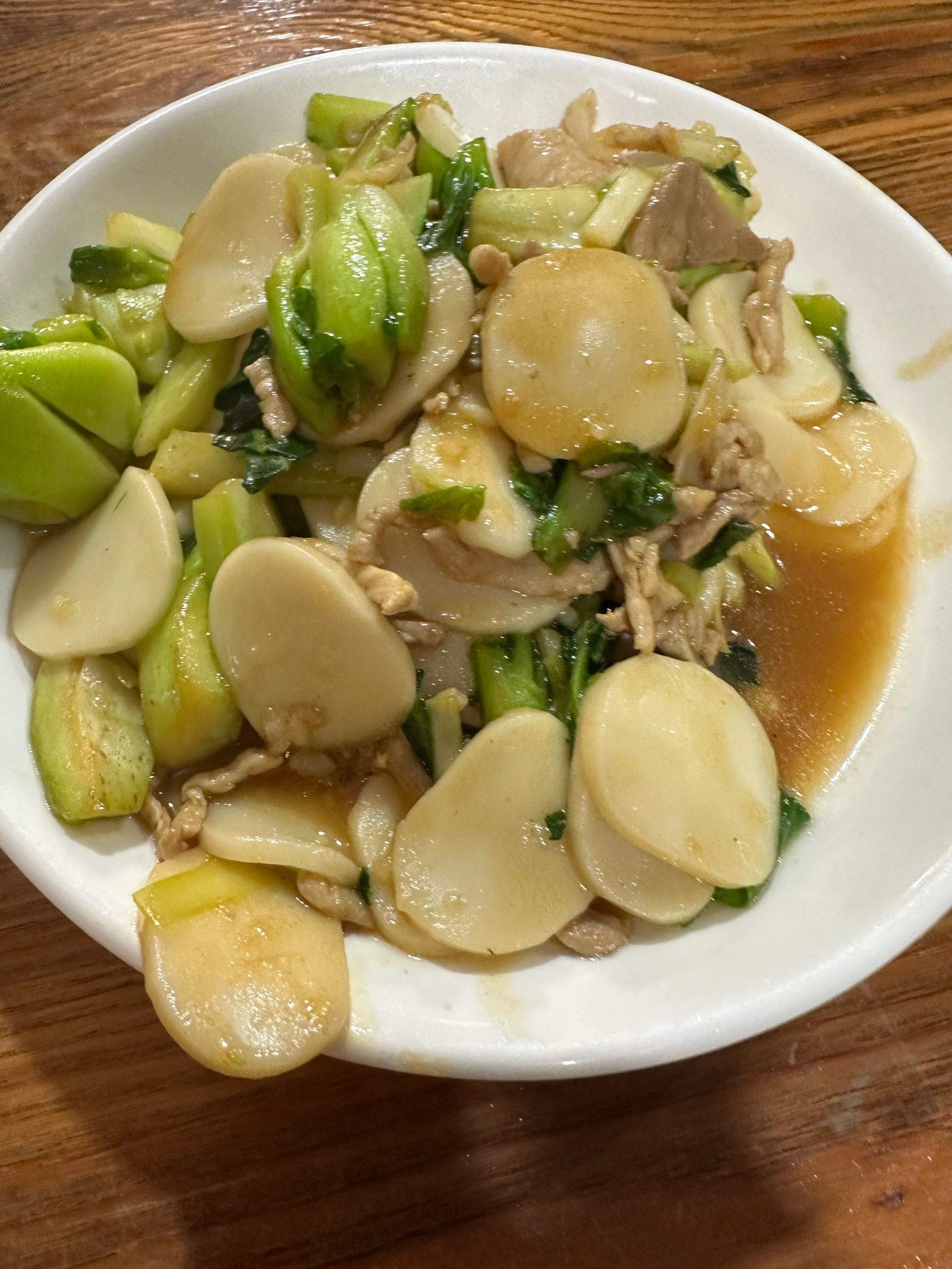 最爱吃青菜肉丝炒年糕