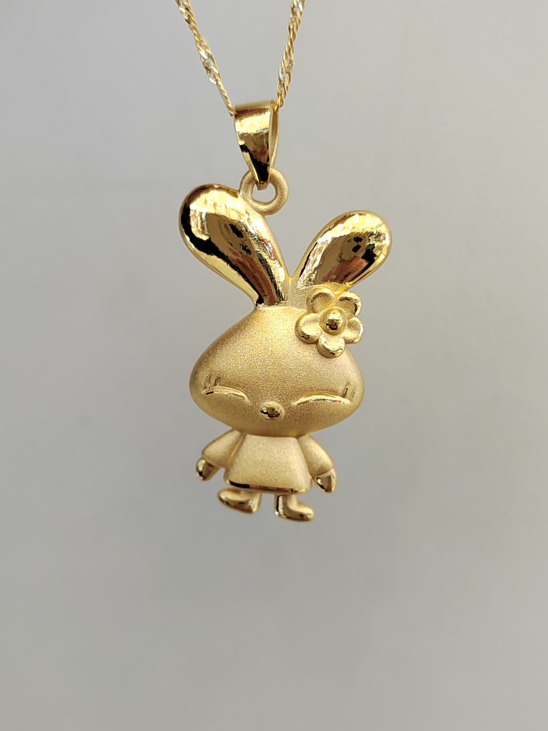 足金兔子吊坠