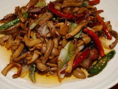 腊肉炒鹿茸菌-永乐饭店