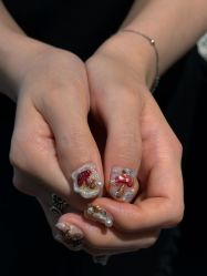 点击看大图 -复古绿·少女主题美甲美睫