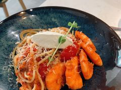 鲜茄茸大虾配马斯卡朋意大利面-BE BRIGHT KITCHEN(正佳广场店)
