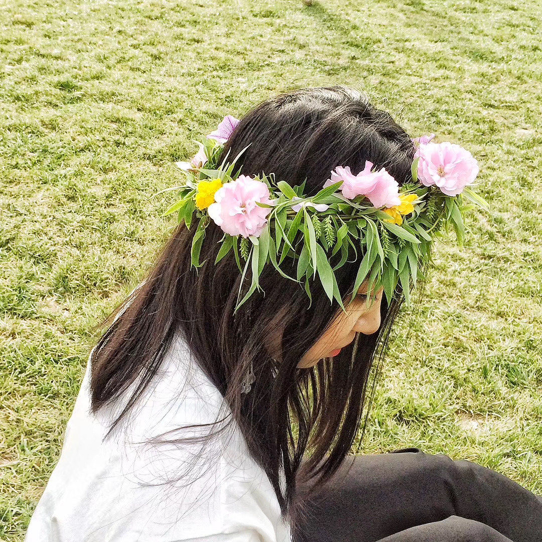锁住春天|做一个快乐的花环女孩