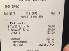账单-Pizza Express(机场T1店)