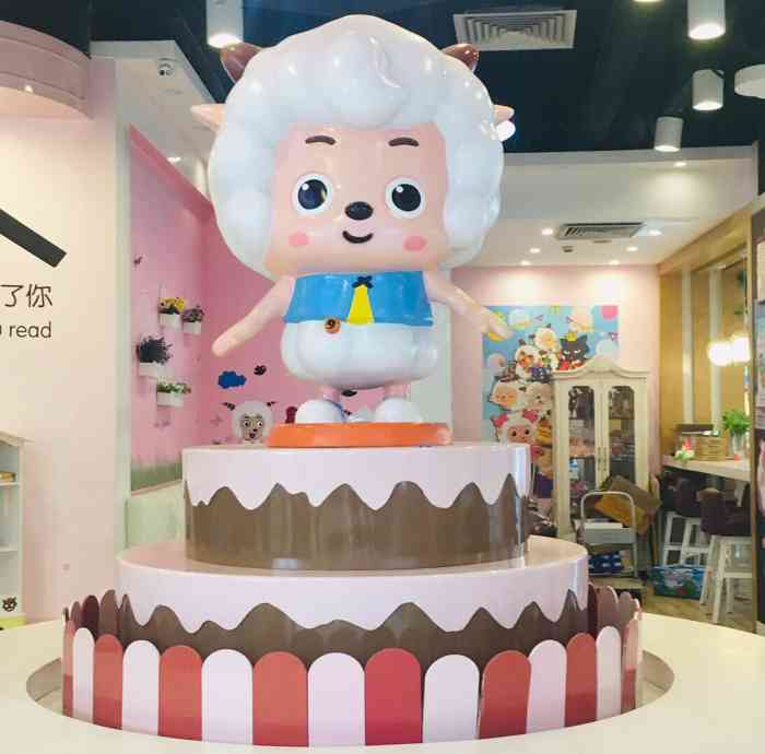 喜羊羊与灰火狼餐厅环境装饰落纷飘风格开罗着是孩子