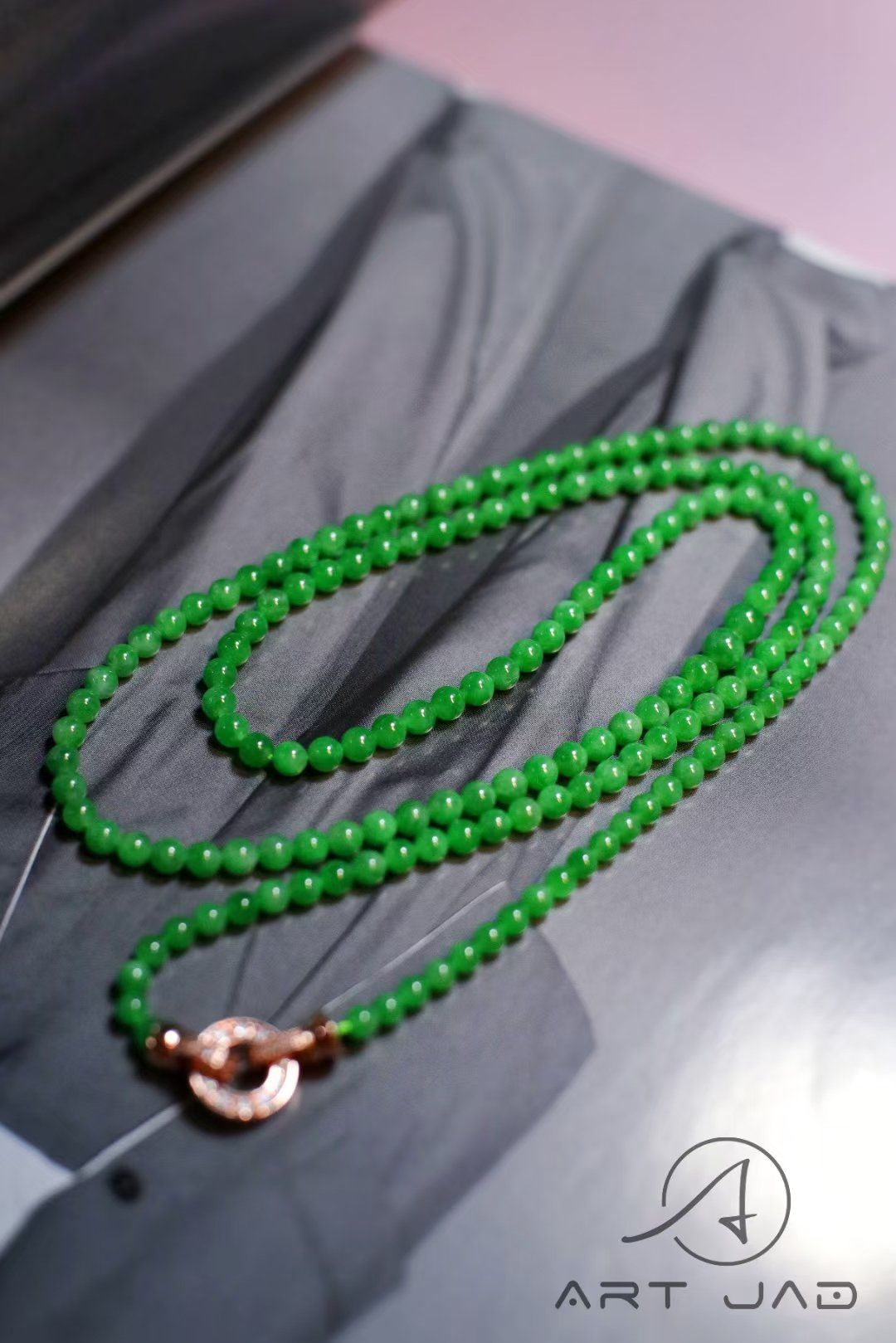 天然翡翠168颗珠串