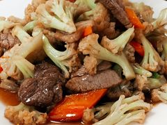 肉炒有机菜花-景祥海鲜美食餐厅