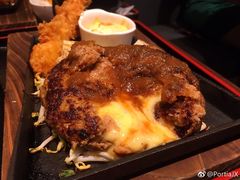 芝士牛肉汉堡套餐-Hamburg Steak Keisuke