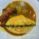 鸡排咖喱蛋包饭