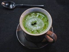 西葫芦瓜汤配扇贝刺身及黑鱼子酱-AZUL by FUEL蓝色·法式酒馆(琶醍店)