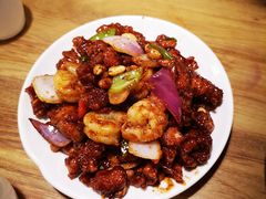 椒香虾仁爆鸡球-陈傻子餐厅(世纪都会店)