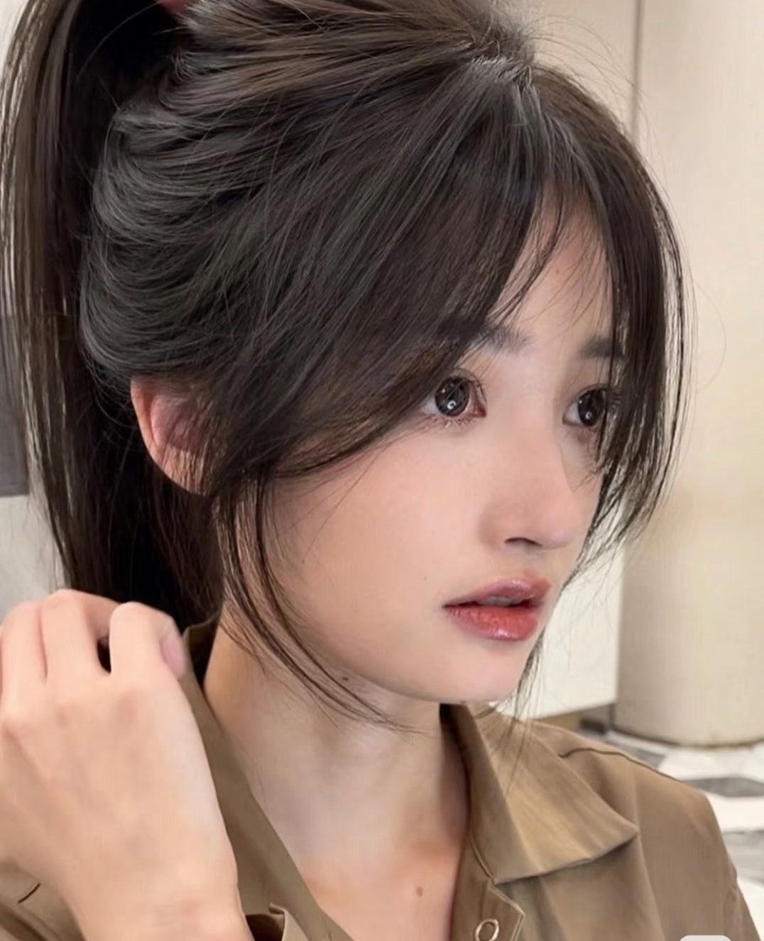 网红八字刘海#修饰脸型的刘海#女生发型