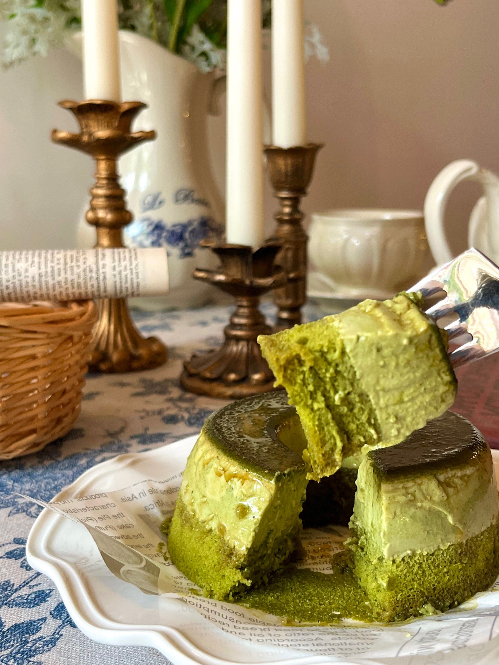 日式抹茶焦糖布丁烧