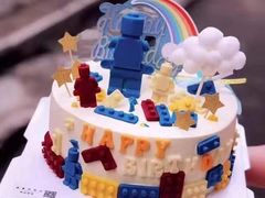 乐高我的世界奶油水果蛋糕-咖咖熊蛋糕定制·蓝风车动物奶油