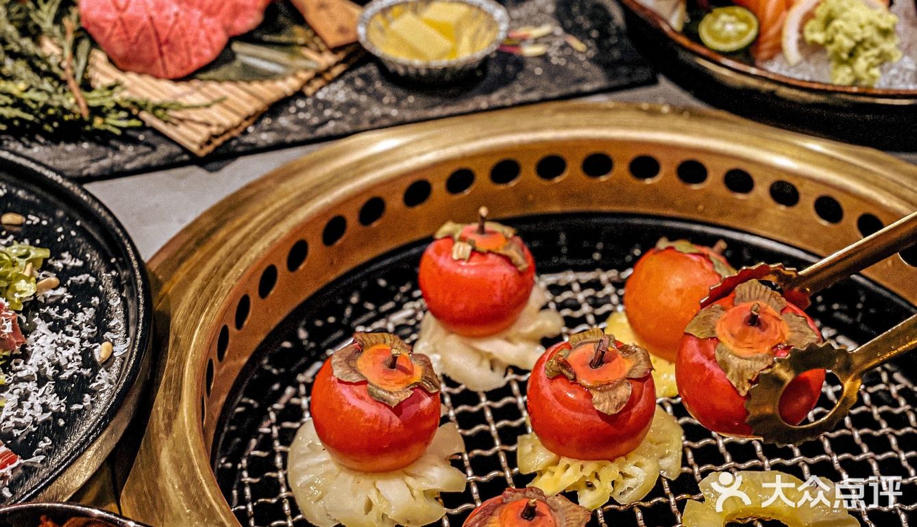 太原王者段位的和牛烤肉店，烤柿子烤菠萝