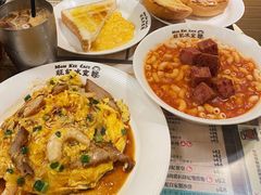 虾仁叉烧双拼滑蛋饭-旺记冰室(九龙中心大厦店)
