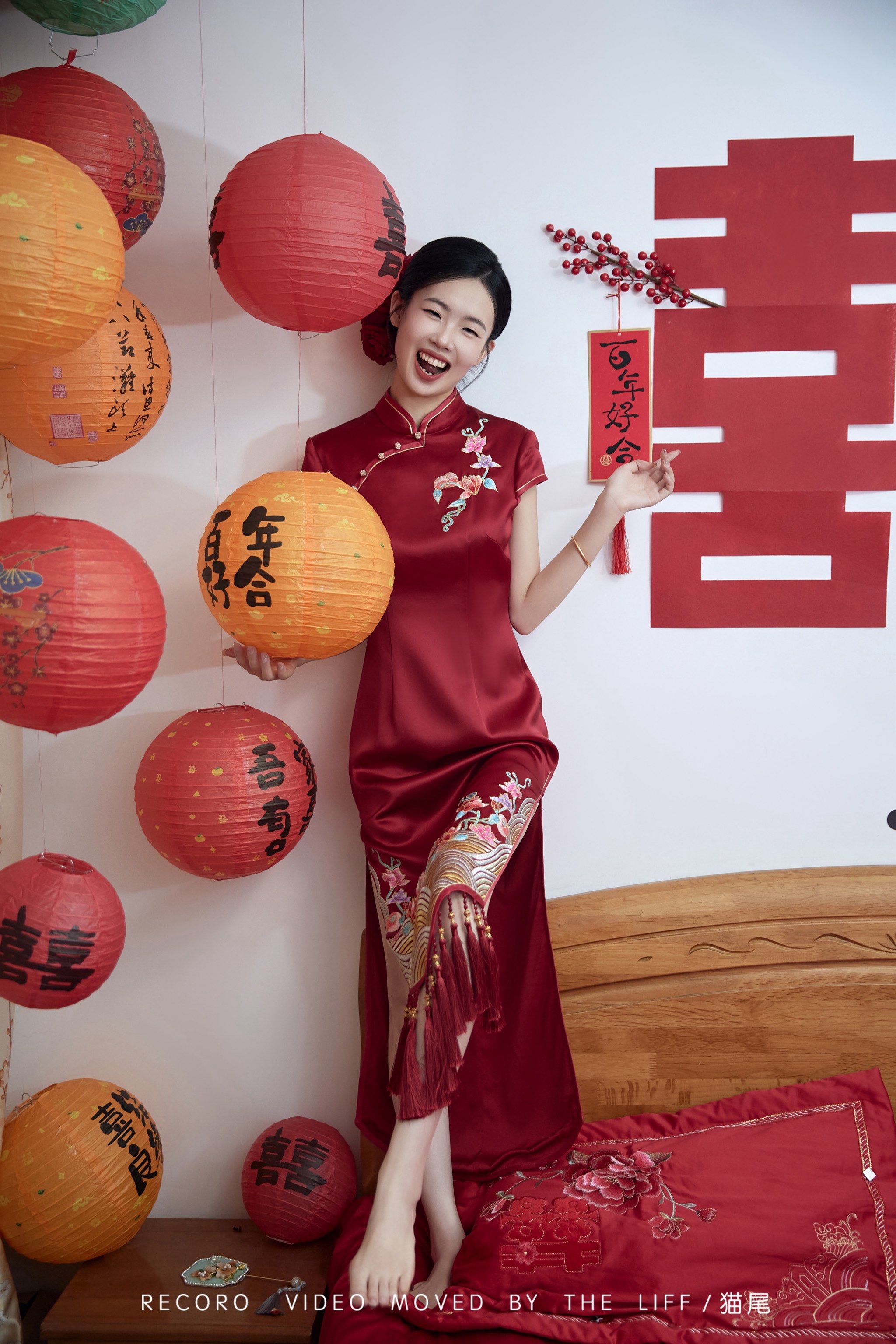 风情万种的一抹红色旗袍🤍潍坊婚纱礼服