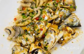 Steamed Yellow Croaker Head with Fermented Black Beans + Yellow Croaker Spring Stir-fry
