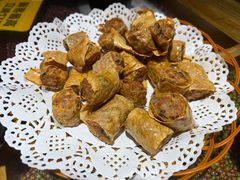 潮汕手卷炸稞肉-潮十三潮汕砂锅粥(高新四路大都荟店)