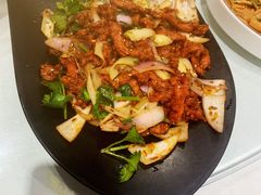 葱爆羊肉-大眼锅贴水饺(河东店)