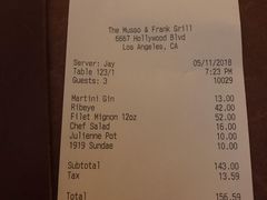 账单-Musso & Frank Grill