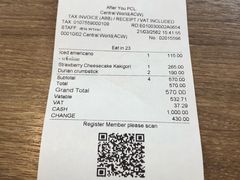 账单-After You Dessert Cafe(CENTRALWORLD)