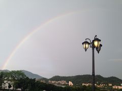天台雨后彩虹美景-郑厨私房菜