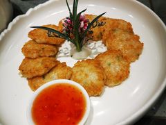 香煎山药虾饼-川旺角川粤融合菜•海景餐厅(星海广场店)