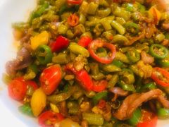 酸豇豆炒鸡胗-小谭川菜(紫薇田园店)